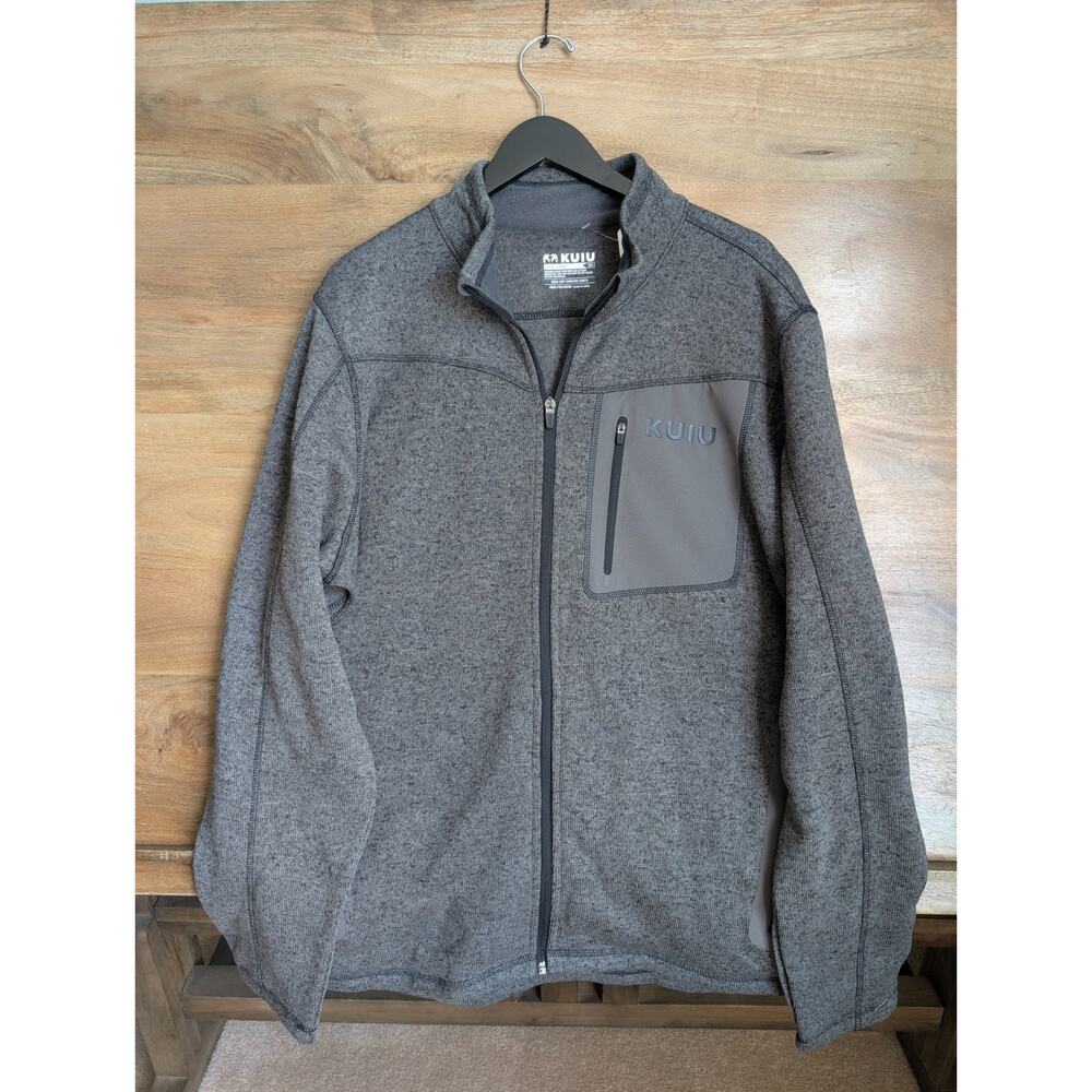 NWT Kuiu Base Camp High Loft Fleece Lined Sweater Men 2XL Dark Gray Full Zip